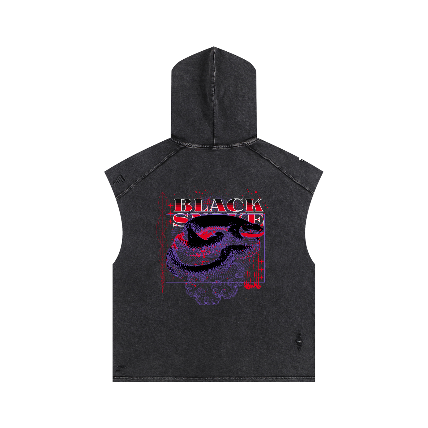 Snow Washed Boxy Hooded Tank Top
