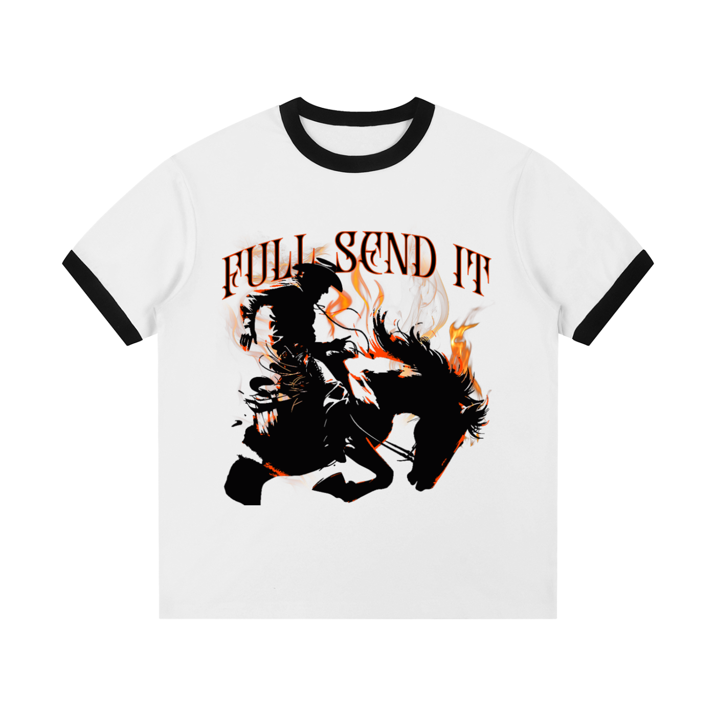 Contrast Edge Ribbed Crewneck T-Shirt